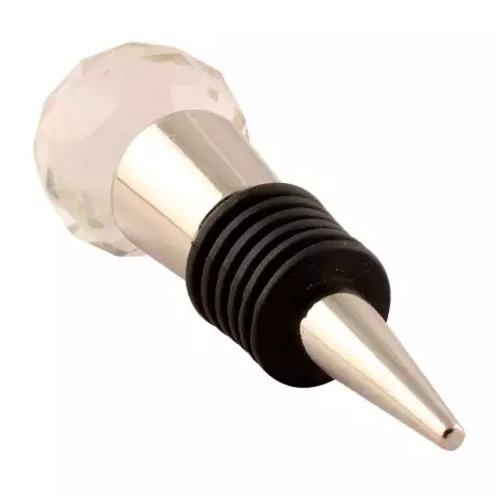 Round Diamond Cut Crystal Glass Wine Stopper